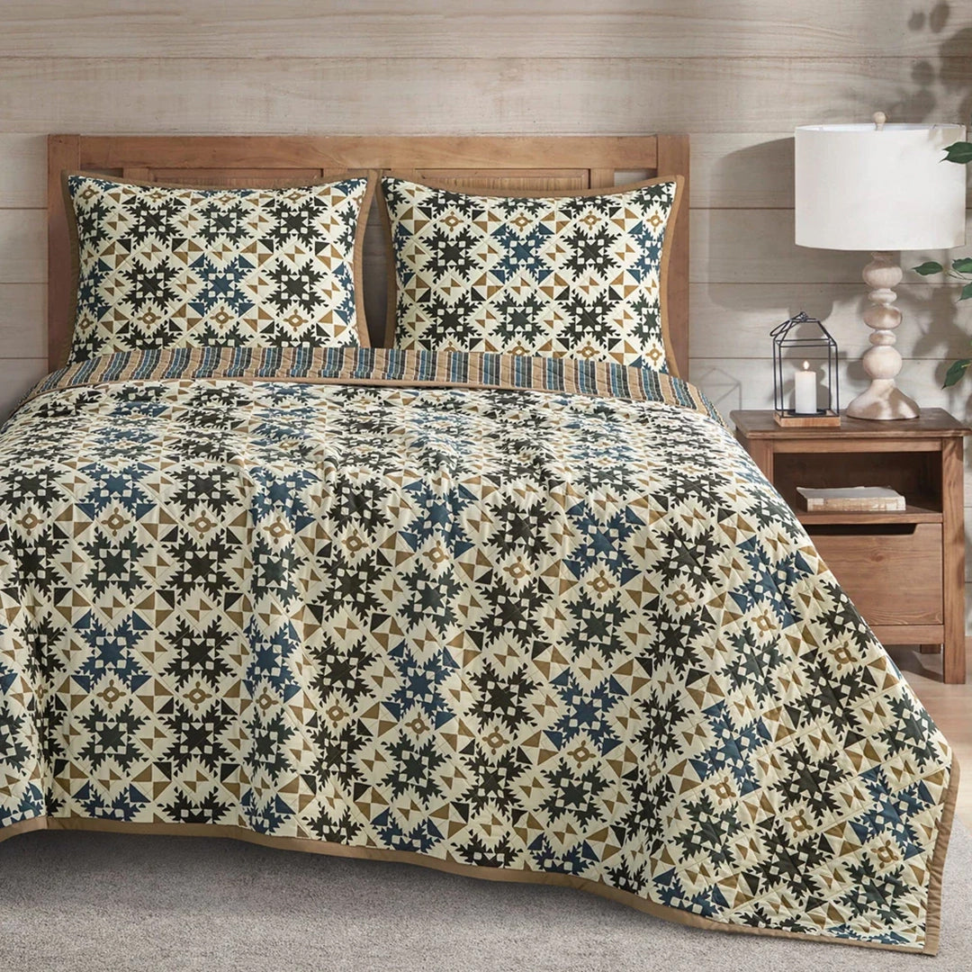 Mosaic Reversible Coverlet Set