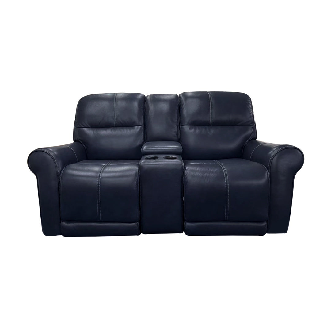 Delta Leather Zero-G Power Reclining Console Loveseat