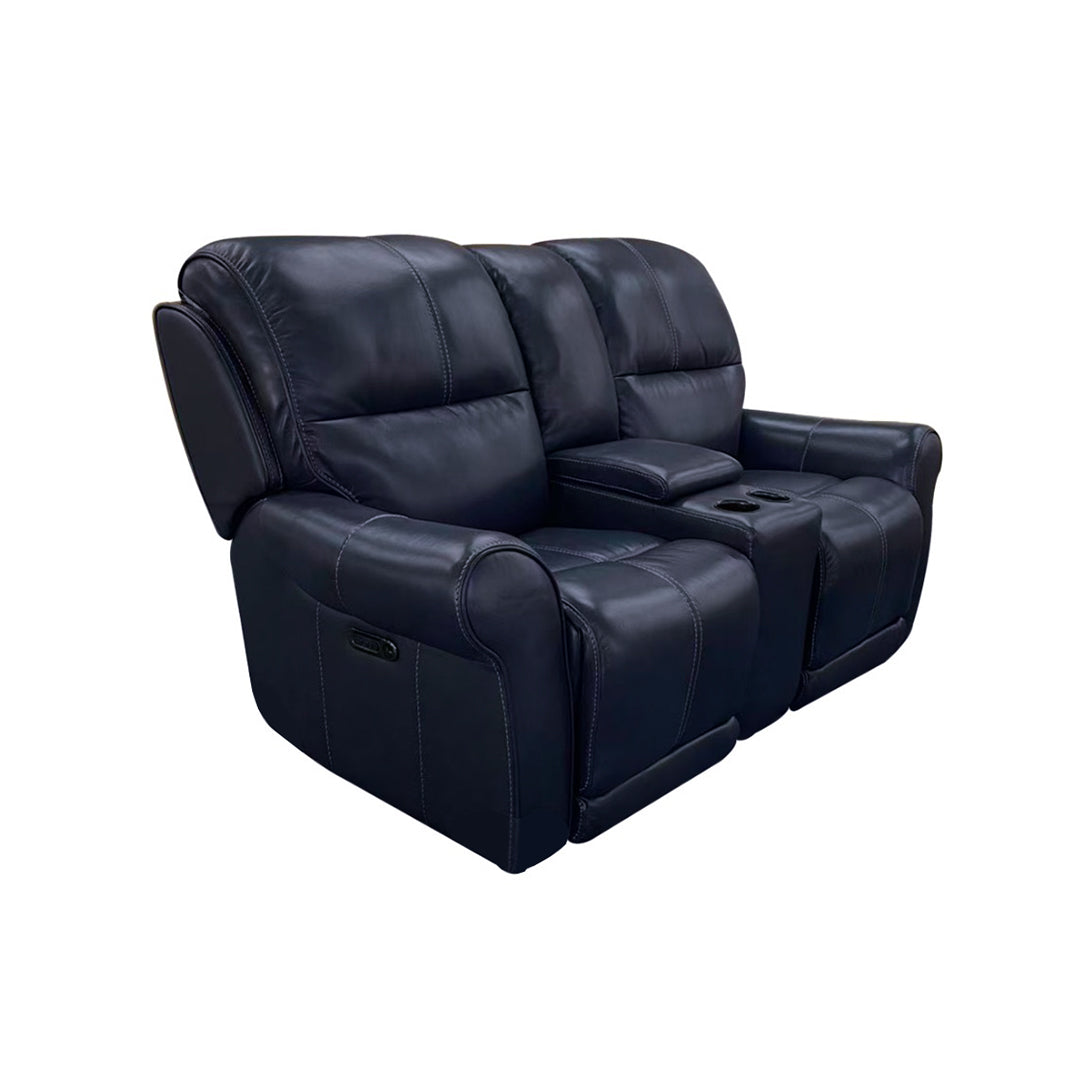 Delta Leather Zero-G Power Reclining Console Loveseat