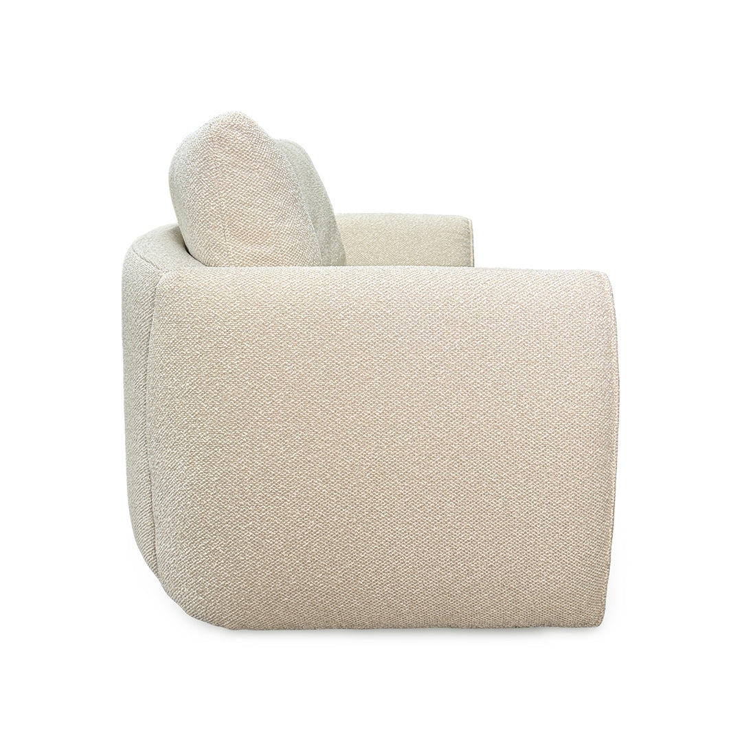 Jasmine Loveseat from Kuka Home in Beige Polyester with Reversible Cushions - Detail view