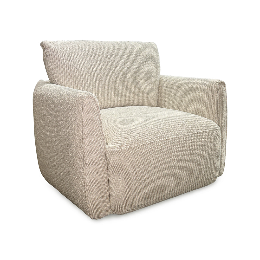Jasmine Swivel Chair from Kuka Home in Beige Polyester with Swivel