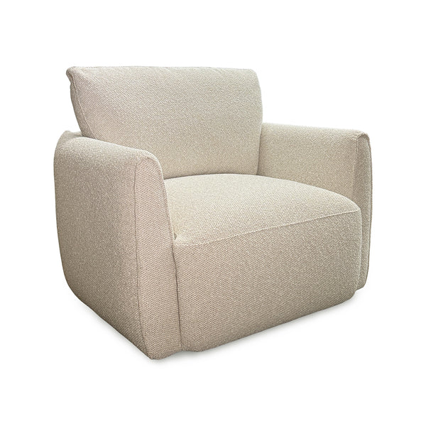 Jasmine Swivel Chair from Kuka Home in Beige Polyester with Swivel