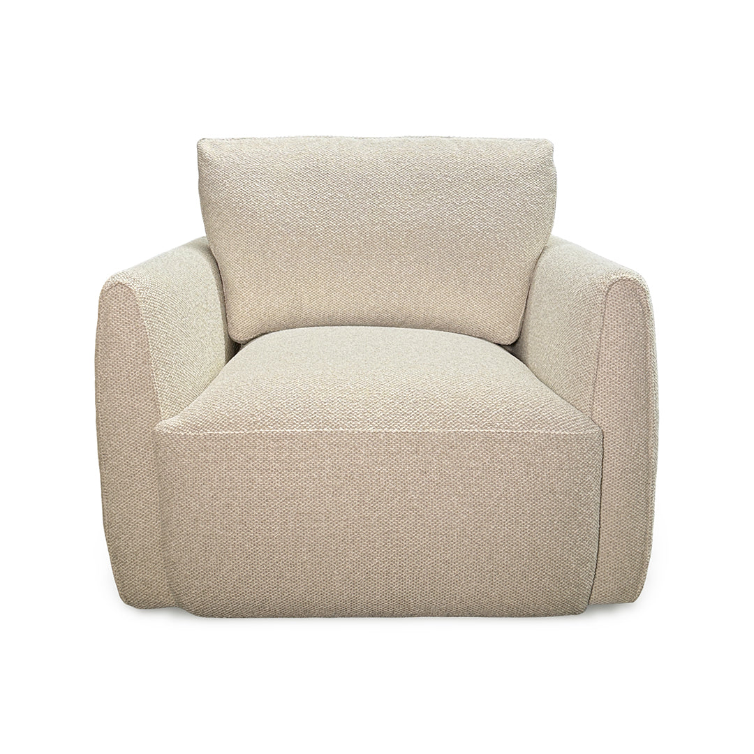 Jasmine Swivel Chair from Kuka Home in Beige Polyester - Alternate angle