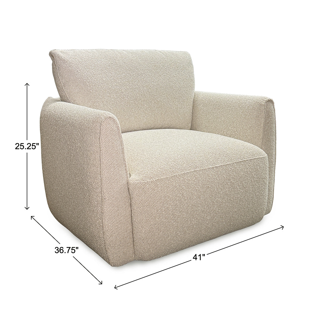 Jasmine Swivel Chair from Kuka Home in Beige Polyester - Additional view 8