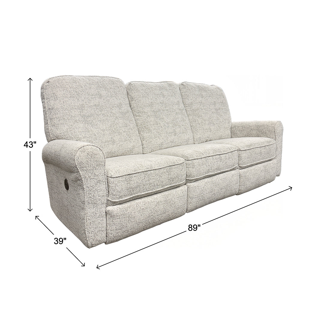 Josey power reclining sofa in white, alternate detail, from Best Home Furnishings