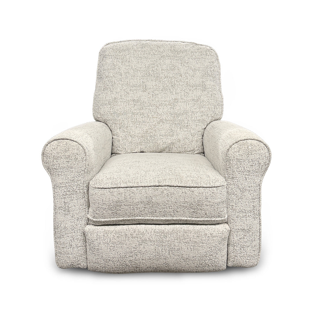 Josey power swivel glider recliner in white, side angle view, from Best Home Furnishings