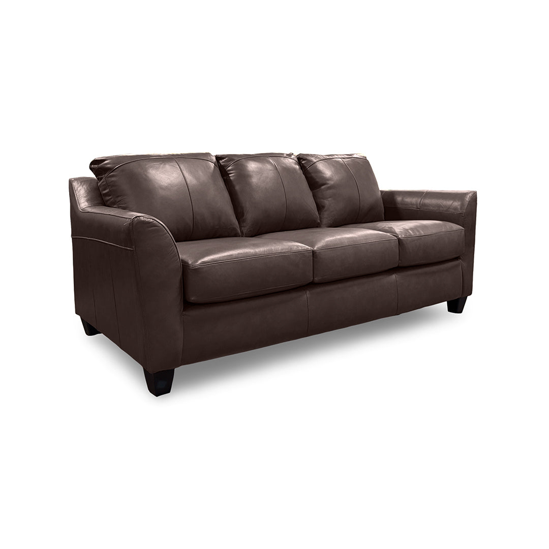 Brown Josh Leather Sofa from A&amp;W Furniture - Gray finish