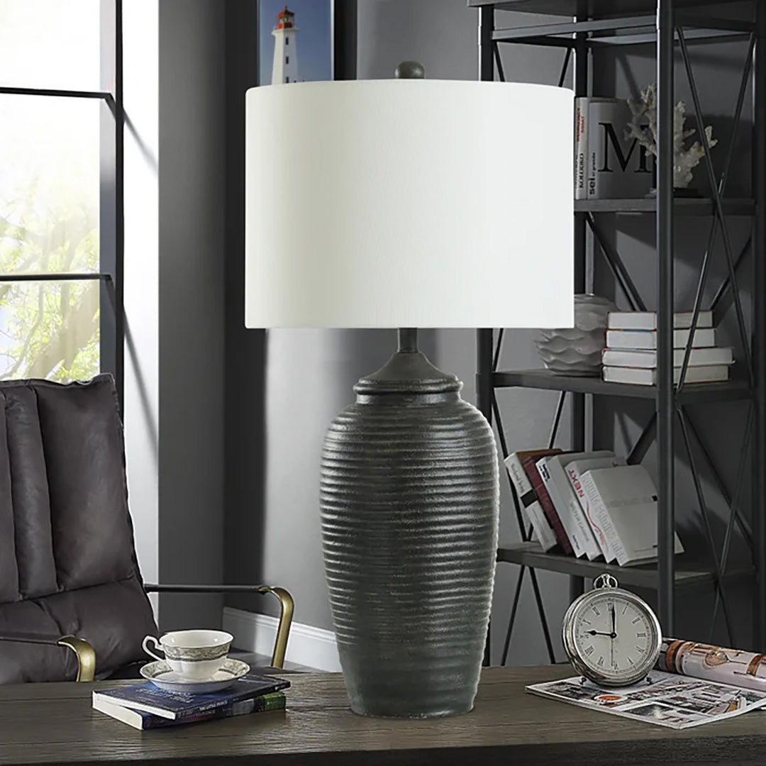 Matte black table deals lamp