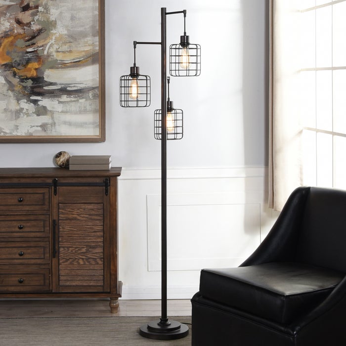 Madison Bronze Cage Chade Floor Lamp