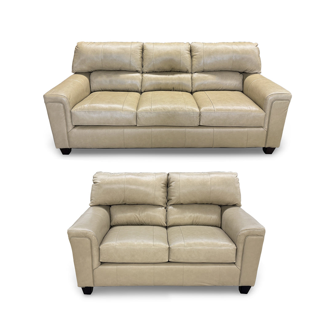 Lacey Leather Sofa and Loveseat