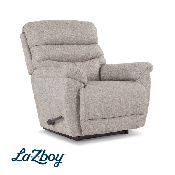 Joshua Rocker Recliner from La-Z-Boy Incorporated in Performance Fabric with Manual Recline, Made in USA - Gray finish