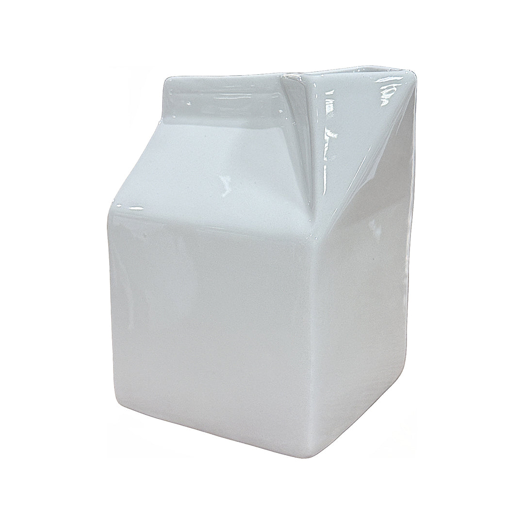 Milk Carton Vase from P D Home & Garden in White - Detail view