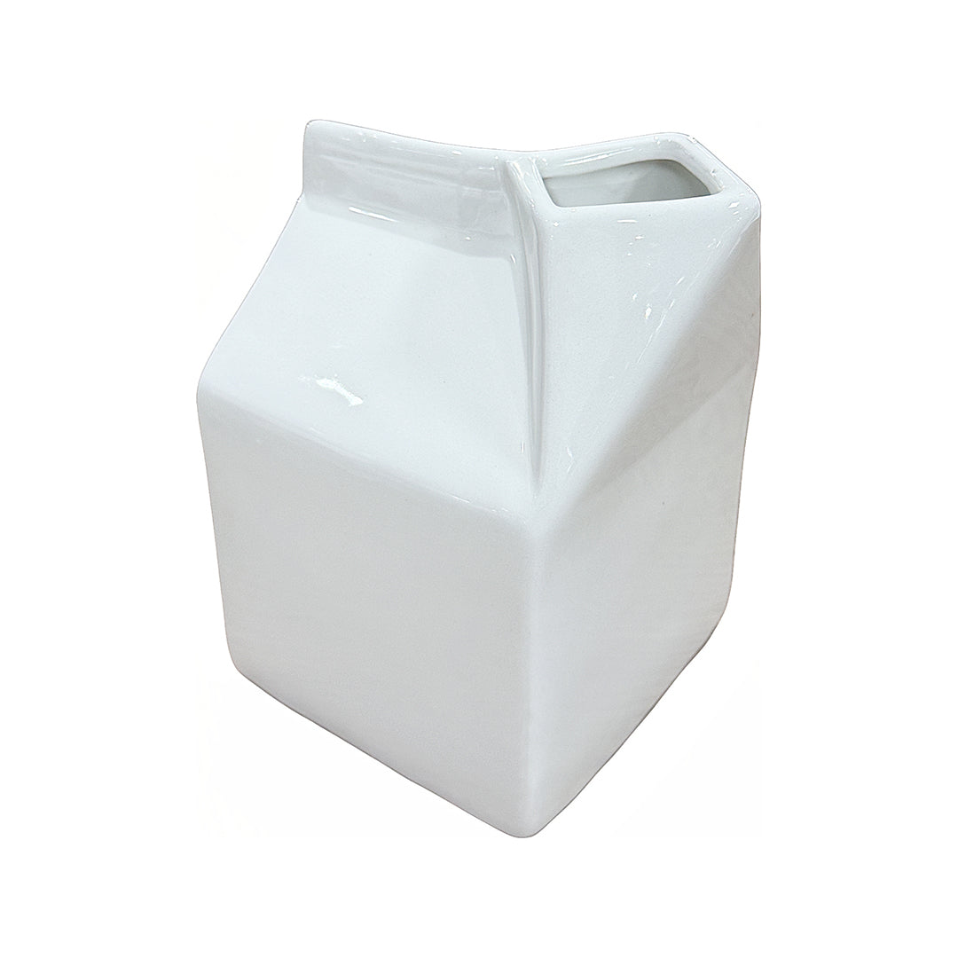 Milk Carton Vase from P D Home &amp; Garden in White
