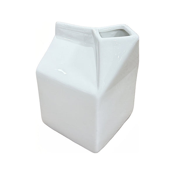 Milk Carton Vase from P D Home &amp; Garden in White