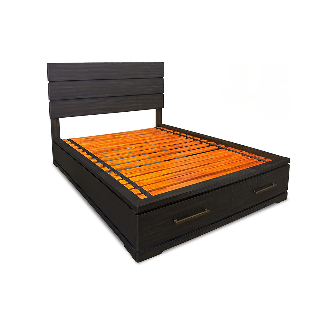 Pacific Heights Storage Bed from Napa Furniture Designs in Queen Black Solid Wood - Detail view