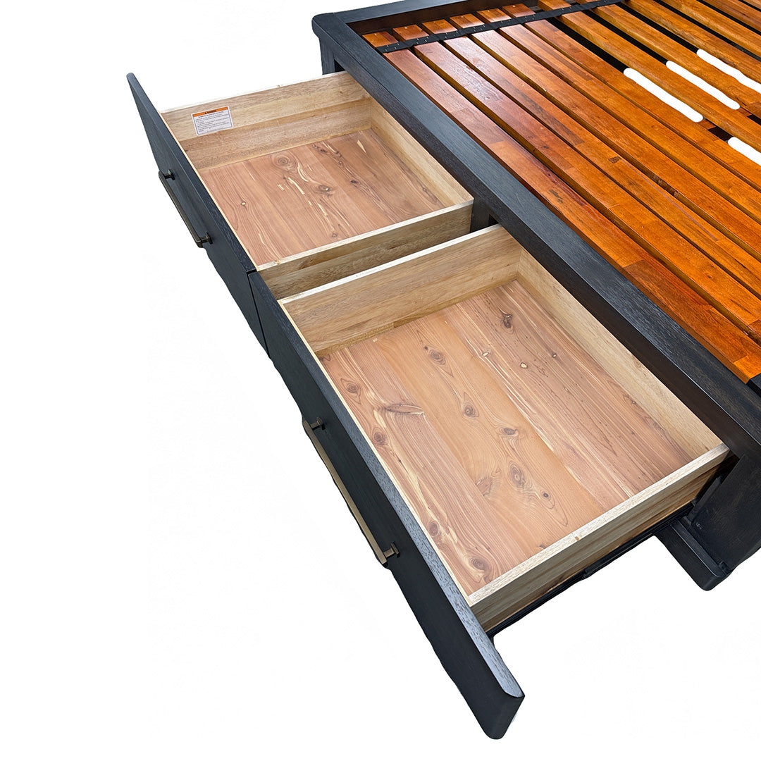 Pacific Heights Storage Bed from Napa Furniture Designs in Queen Black Solid Wood - Additional view 7