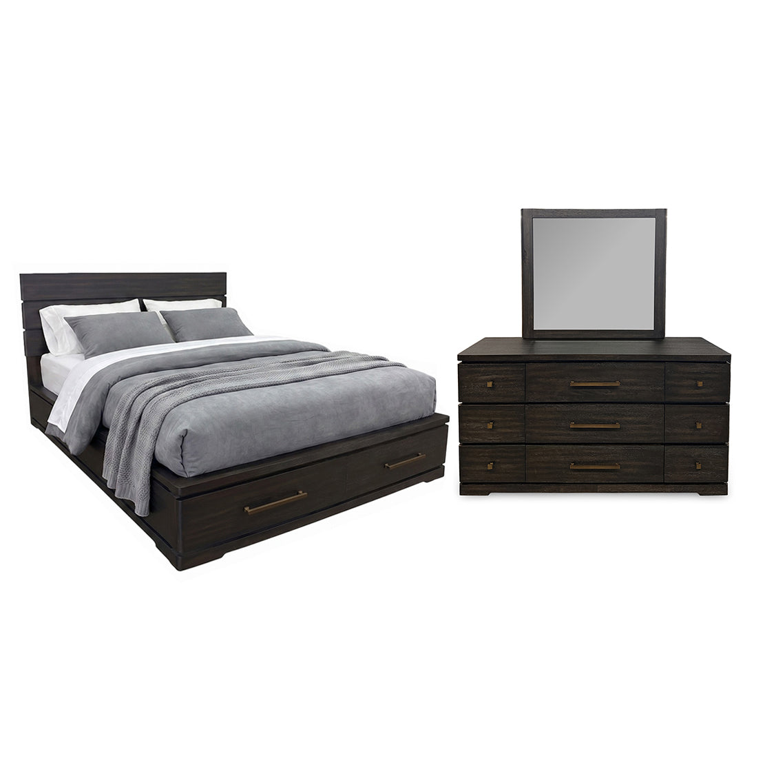 Pacific Heights Storage Bedroom Group from Napa Furniture Designs in Queen Black Solid Wood with Soft Close - Additional view 19