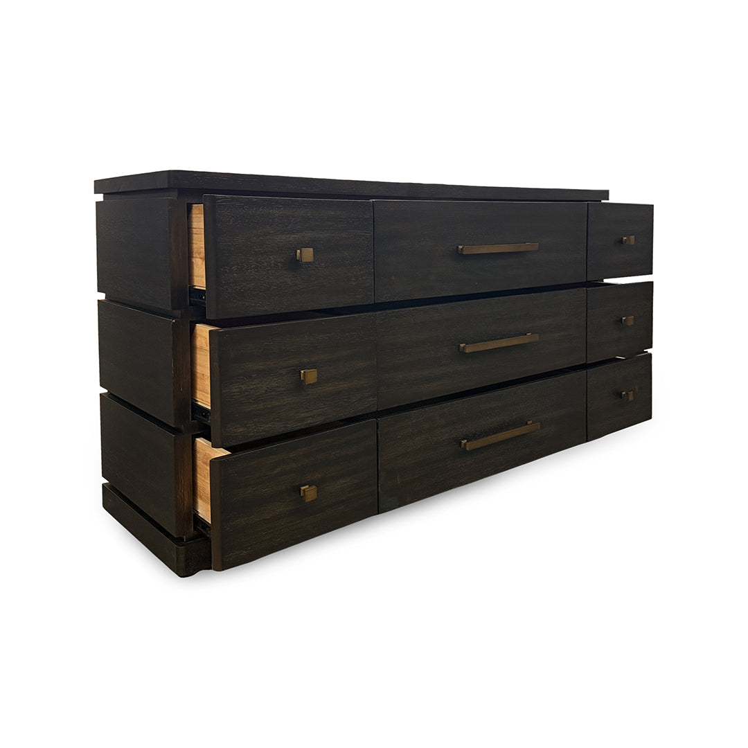 Pacific Heights Dresser from Napa Furniture Designs in Black Solid Wood with Soft Close - Detail view