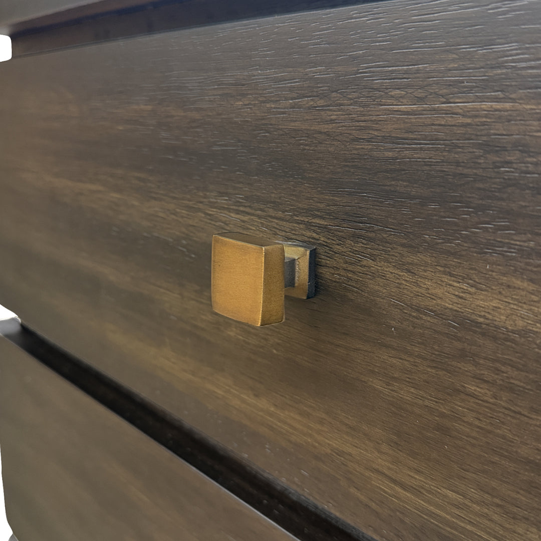 Pacific Heights Small Nightstand from Napa Furniture Designs in Black Solid Wood with Soft Close, Wire Management - Detail view