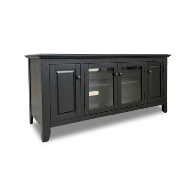 Pembroke TV stand in black finish, 55 inch size, from Rustique INC