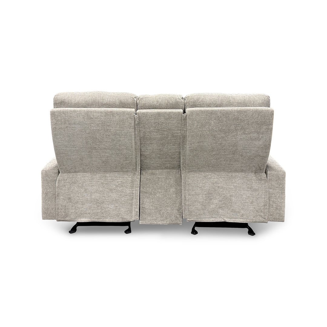 Pontenza Power Reclining Glider Loveseat with Console from Washington in Polyester - Beige finish