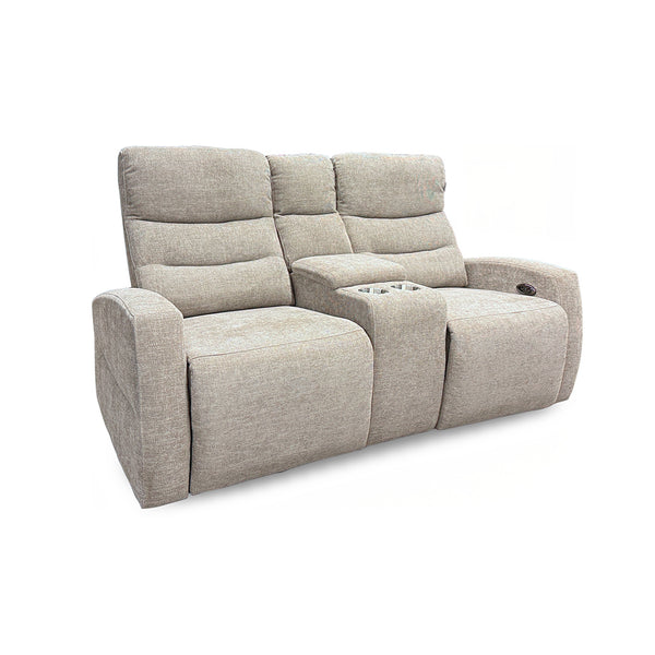 Pontenza Power Reclining Glider Loveseat with Console from Washington in Polyester with Power Recline, USB Port - Beige finish