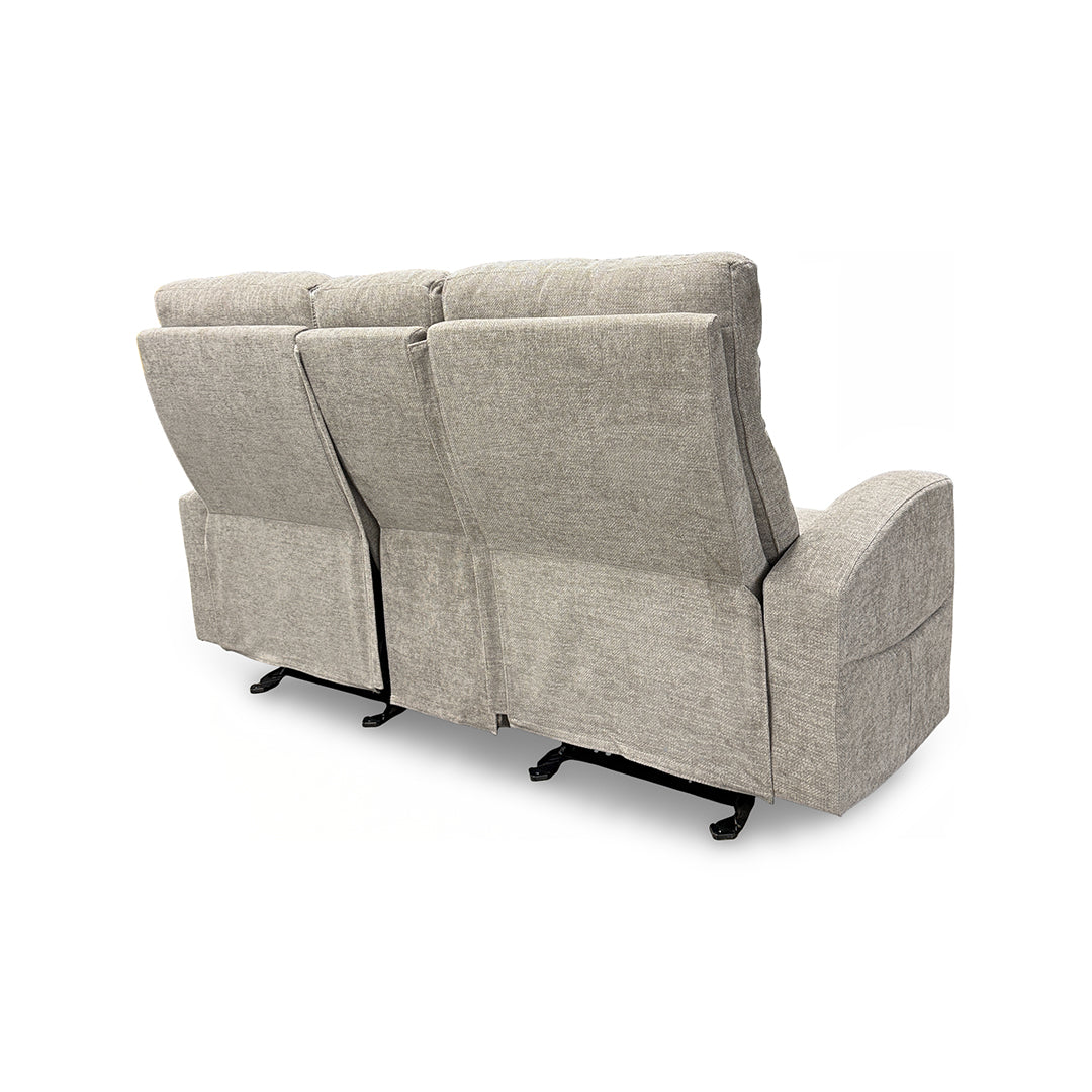 Pontenza Power Reclining Glider Loveseat with Console from Washington in Polyester with Power Recline, USB Port - Beige finish