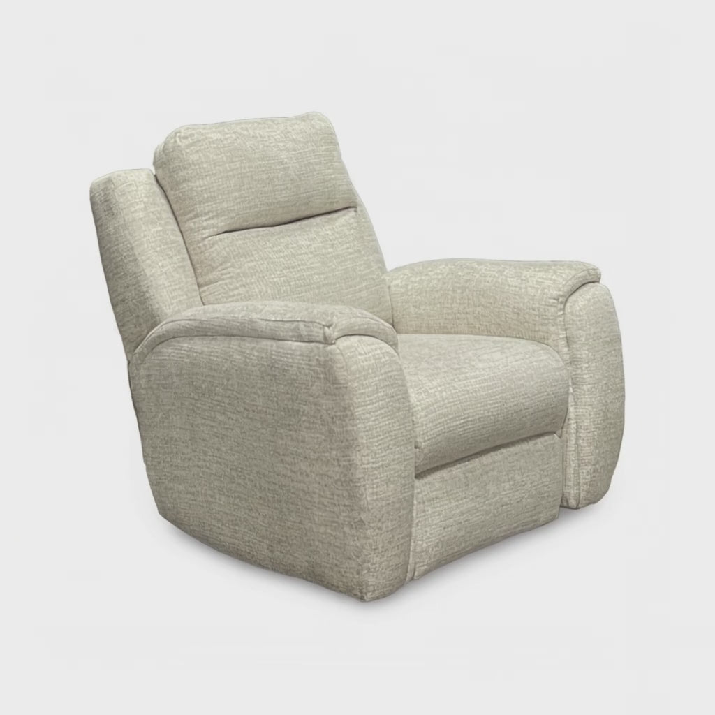 Drake Zero-G Swivel Glider Recliner with Heat &amp; Massage from Southern Motion in Beige Polyester, Made in USA - Detail view