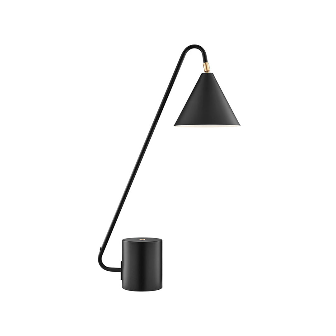 Lámpara de mesa Quade de metal negro 
