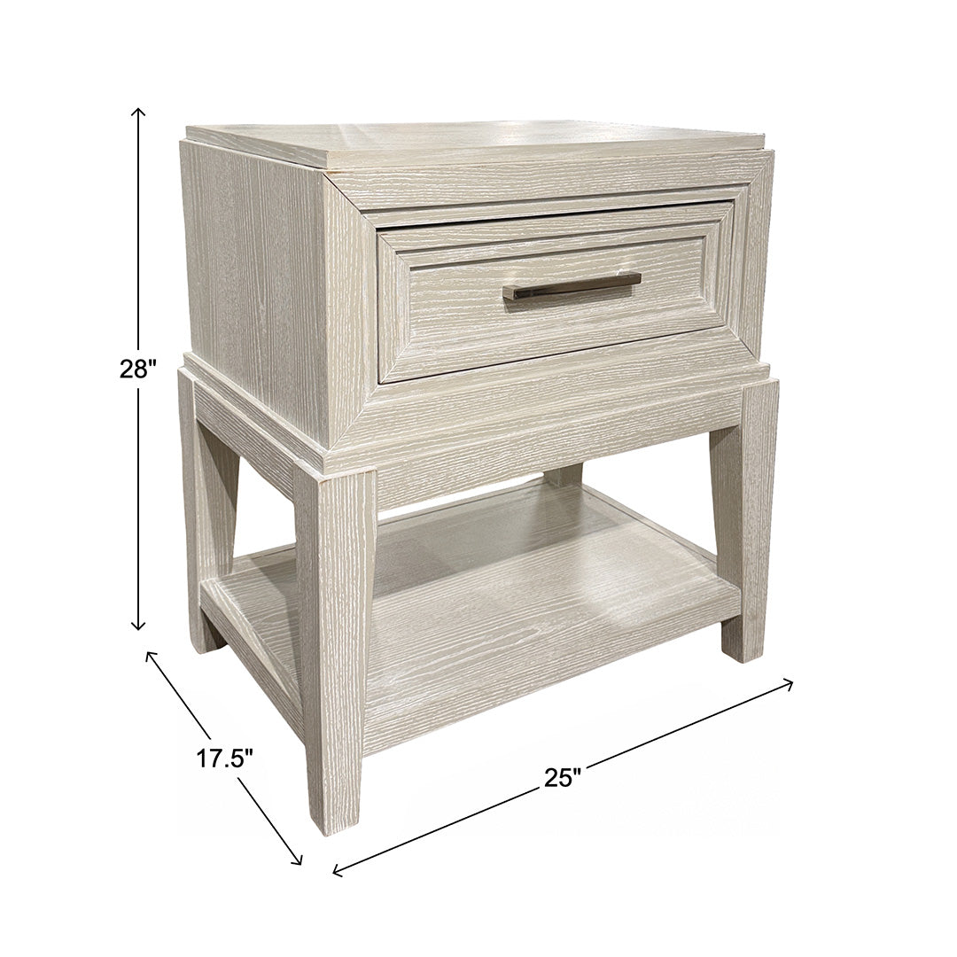 Radiance Nightstand from Holland House in White Veneer - Beige finish
