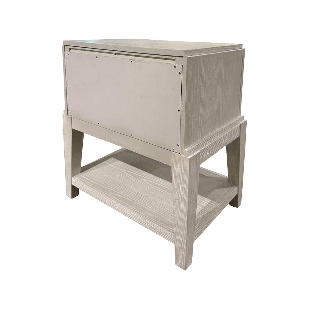 Radiance Nightstand from Holland House in White Veneer with Storage - Beige finish