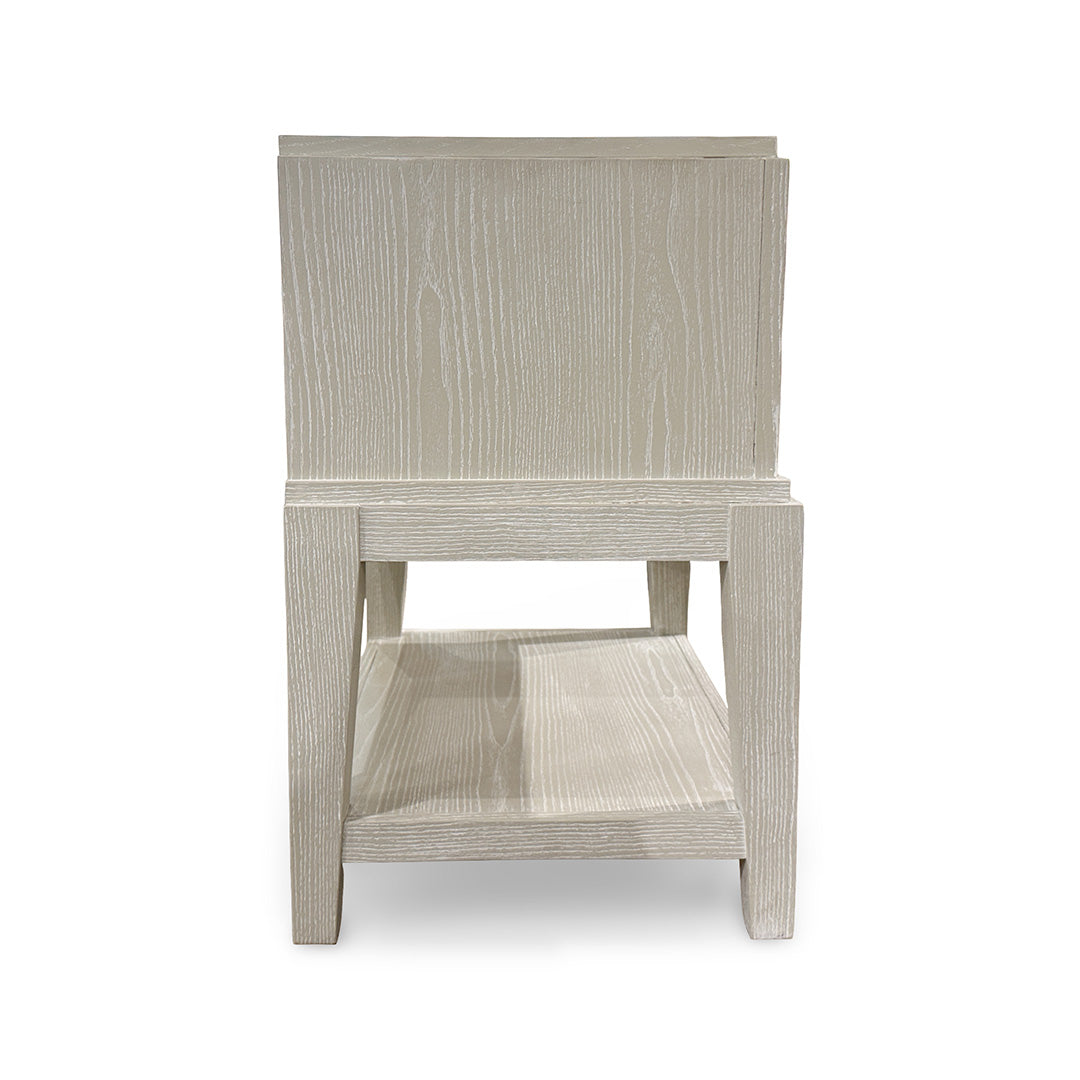 Radiance Nightstand from Holland House in White Veneer with Storage - Beige finish