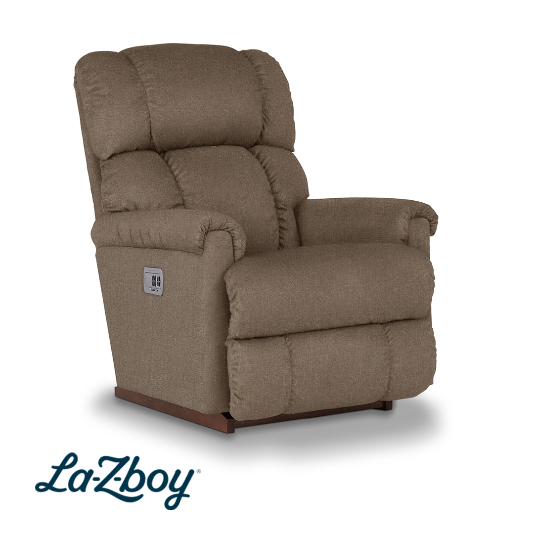 Pinnacle Power Rocker Recliner from La-Z-Boy Incorporated in Brown with Power Headrest, Power Recline, Made in USA - Reclined position