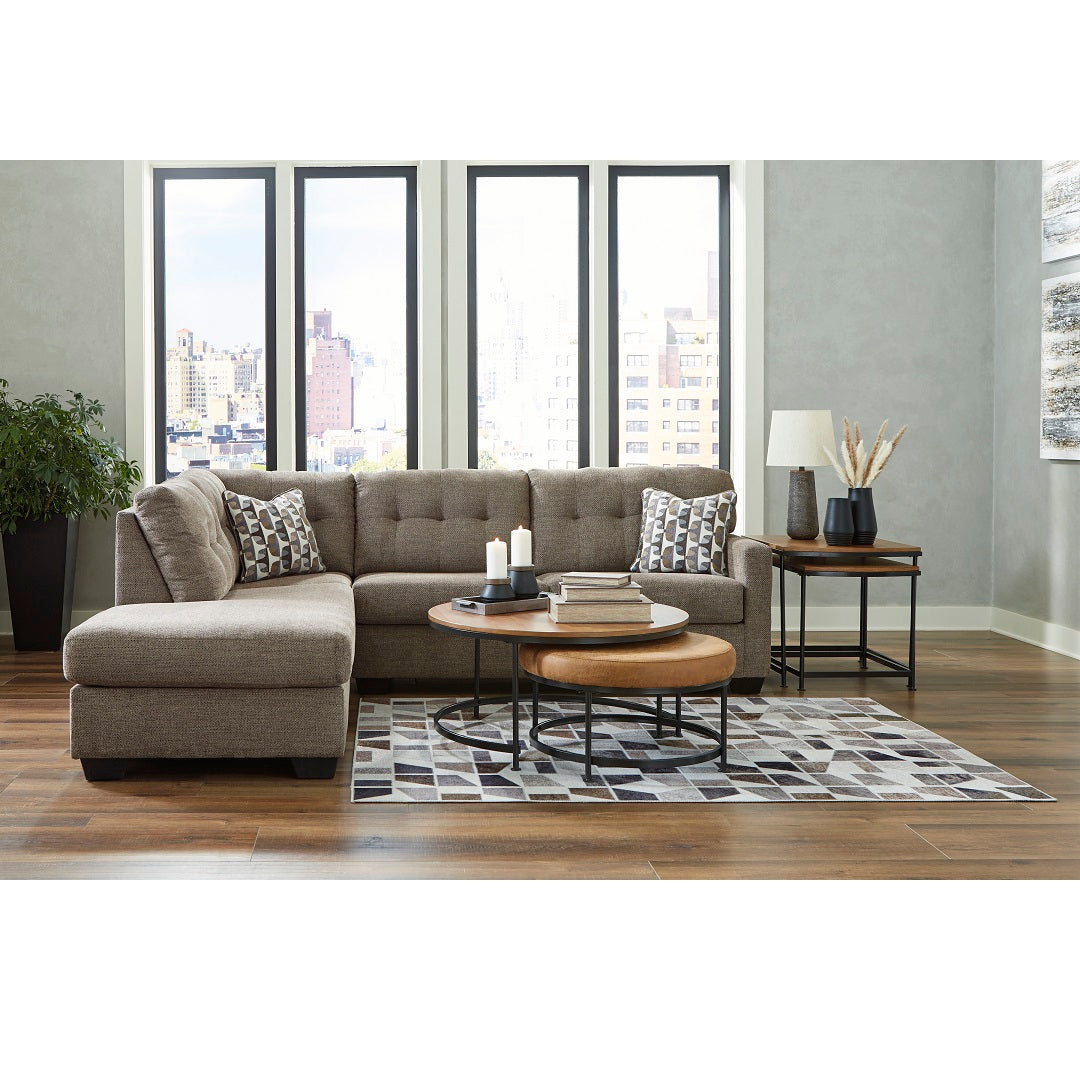 Mahoney Sectional with Chaise - Chocolate