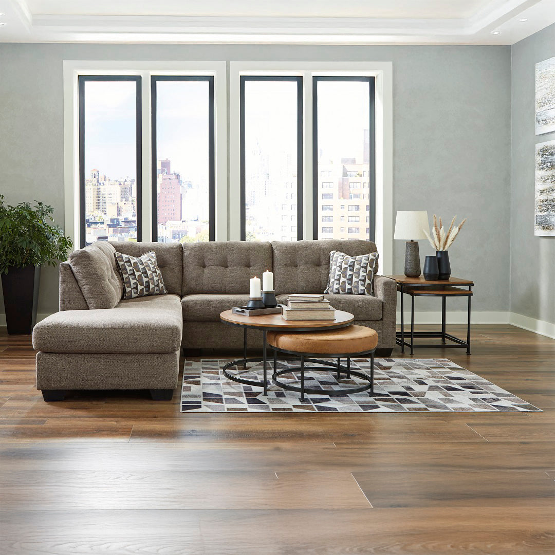 Mahoney Sectional with Chaise - Brown