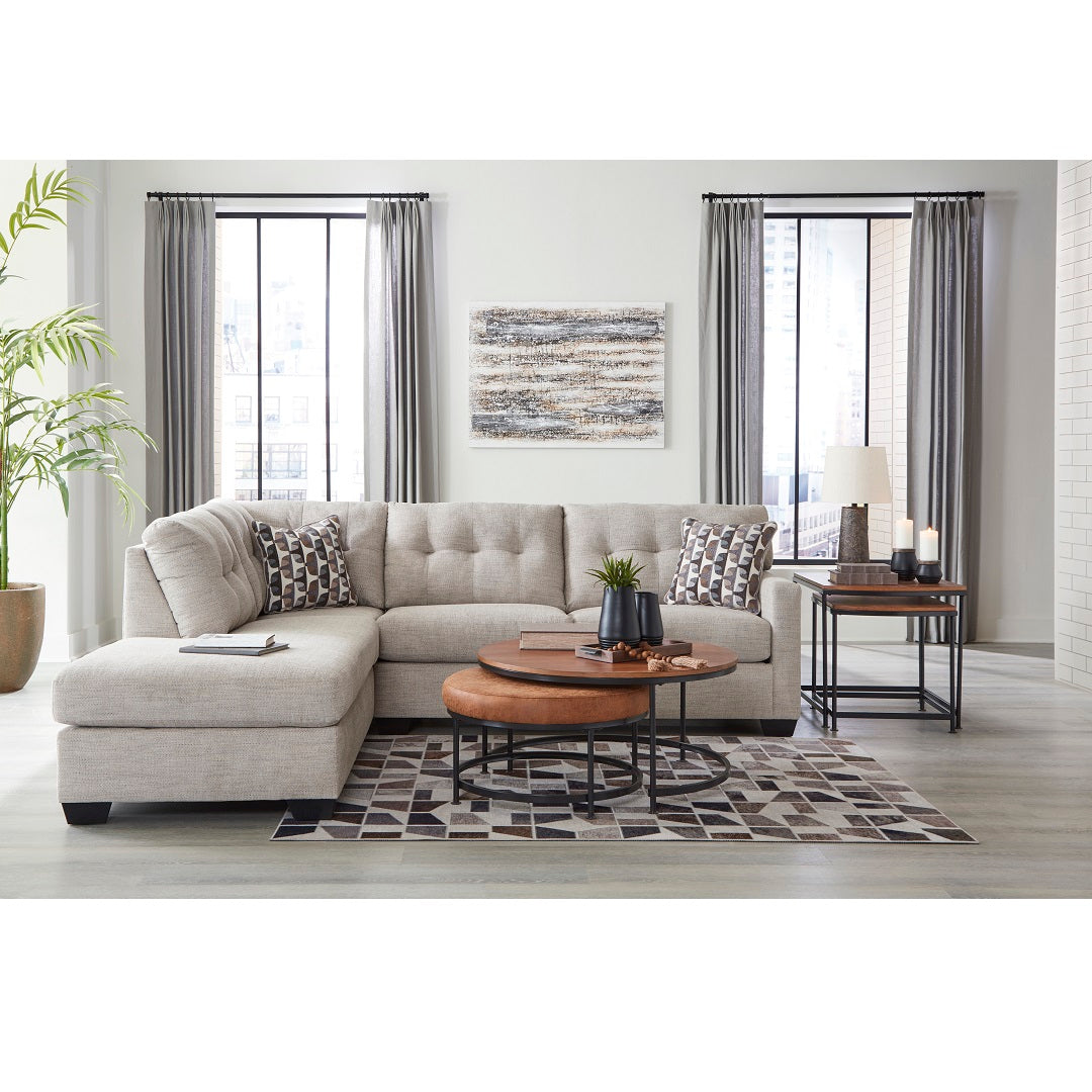 Grey sectional with store left chaise