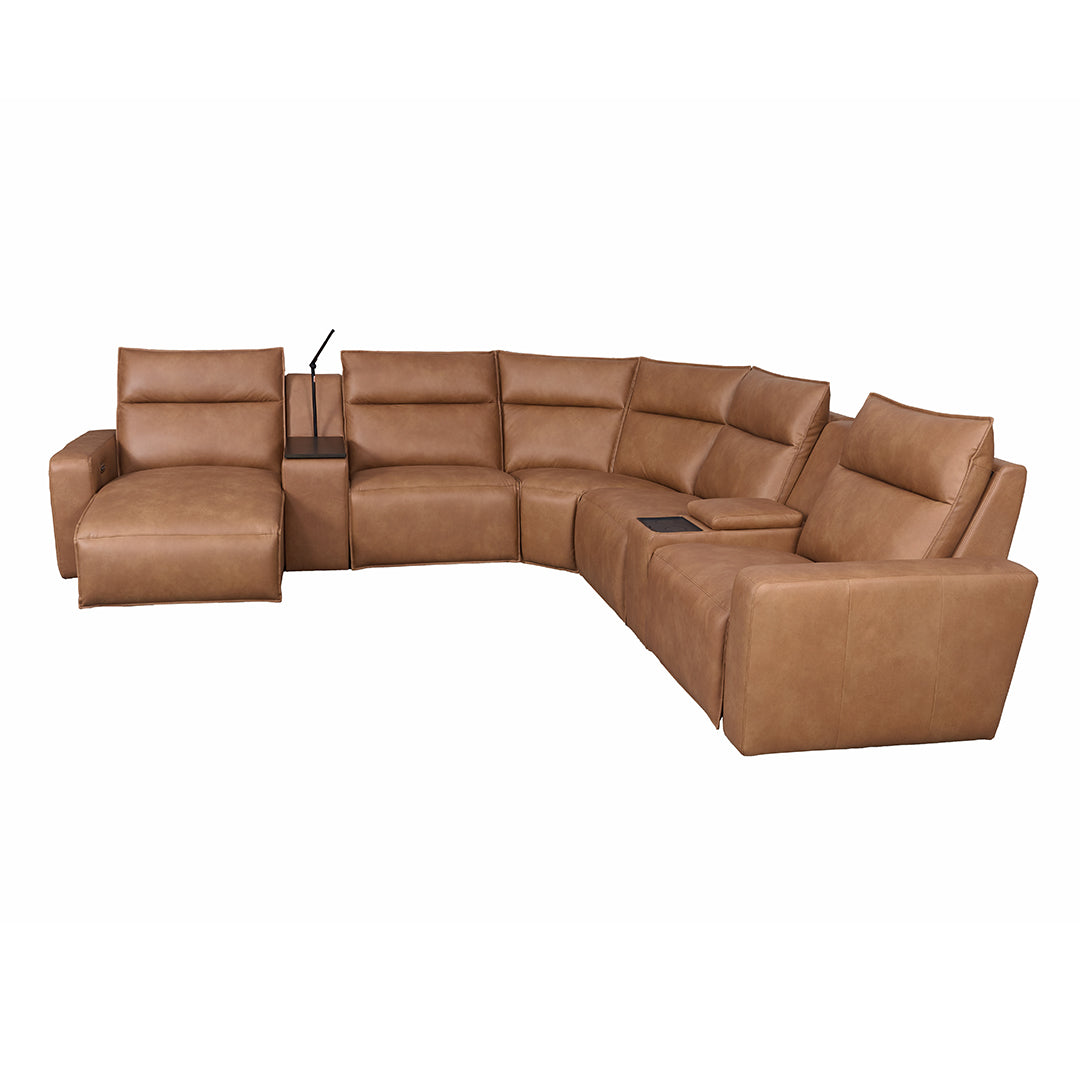 Tahoe Power Reclining Sectional with Chaise - Brown