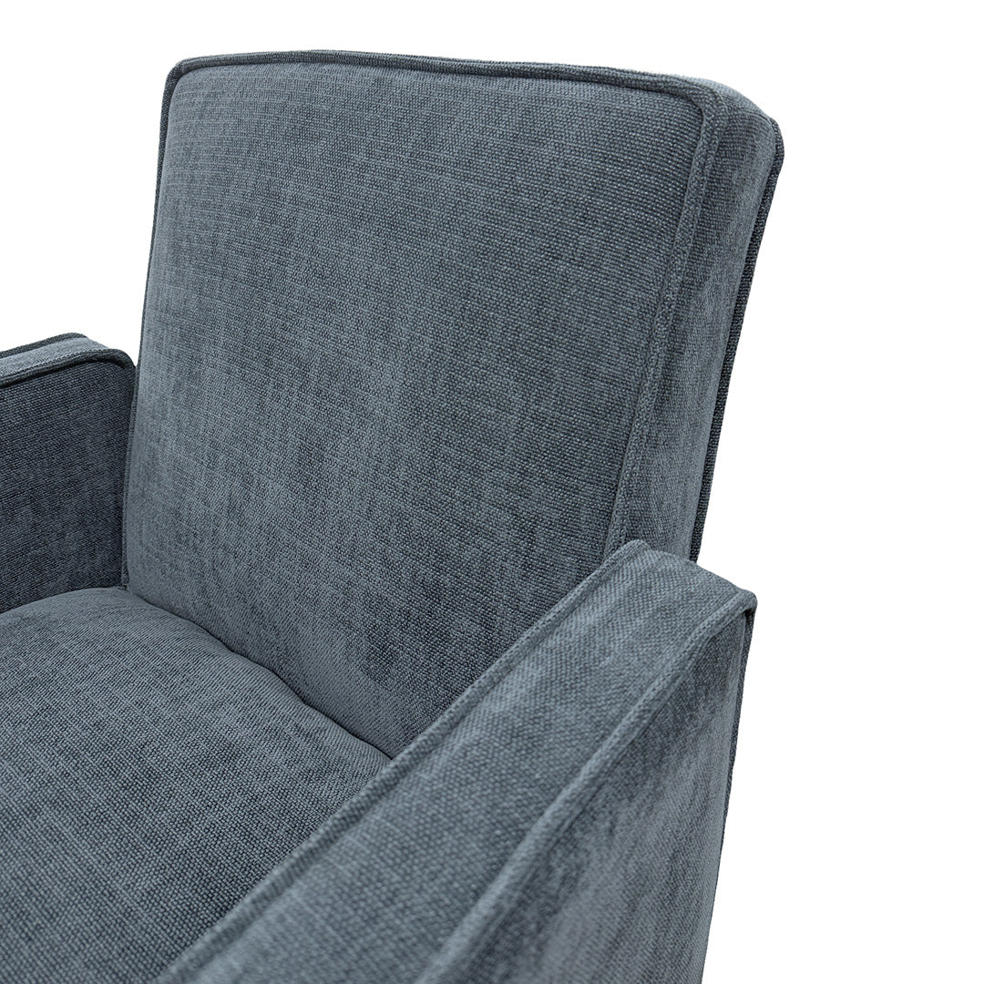 Selene Upholstered Dining Armchair from Kuka Home in Polyester with Casters - Armrest detail