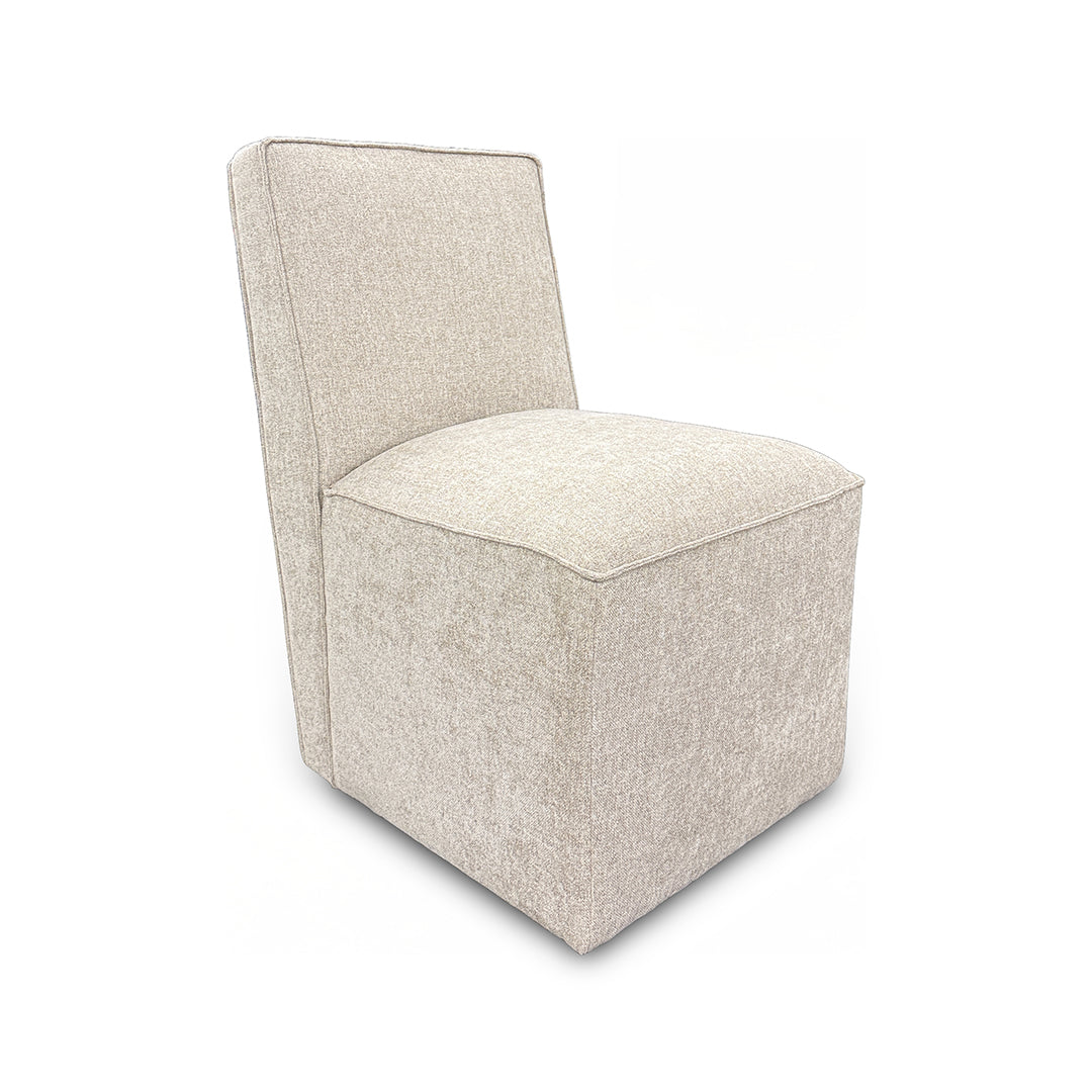 Beige upholstered chair 