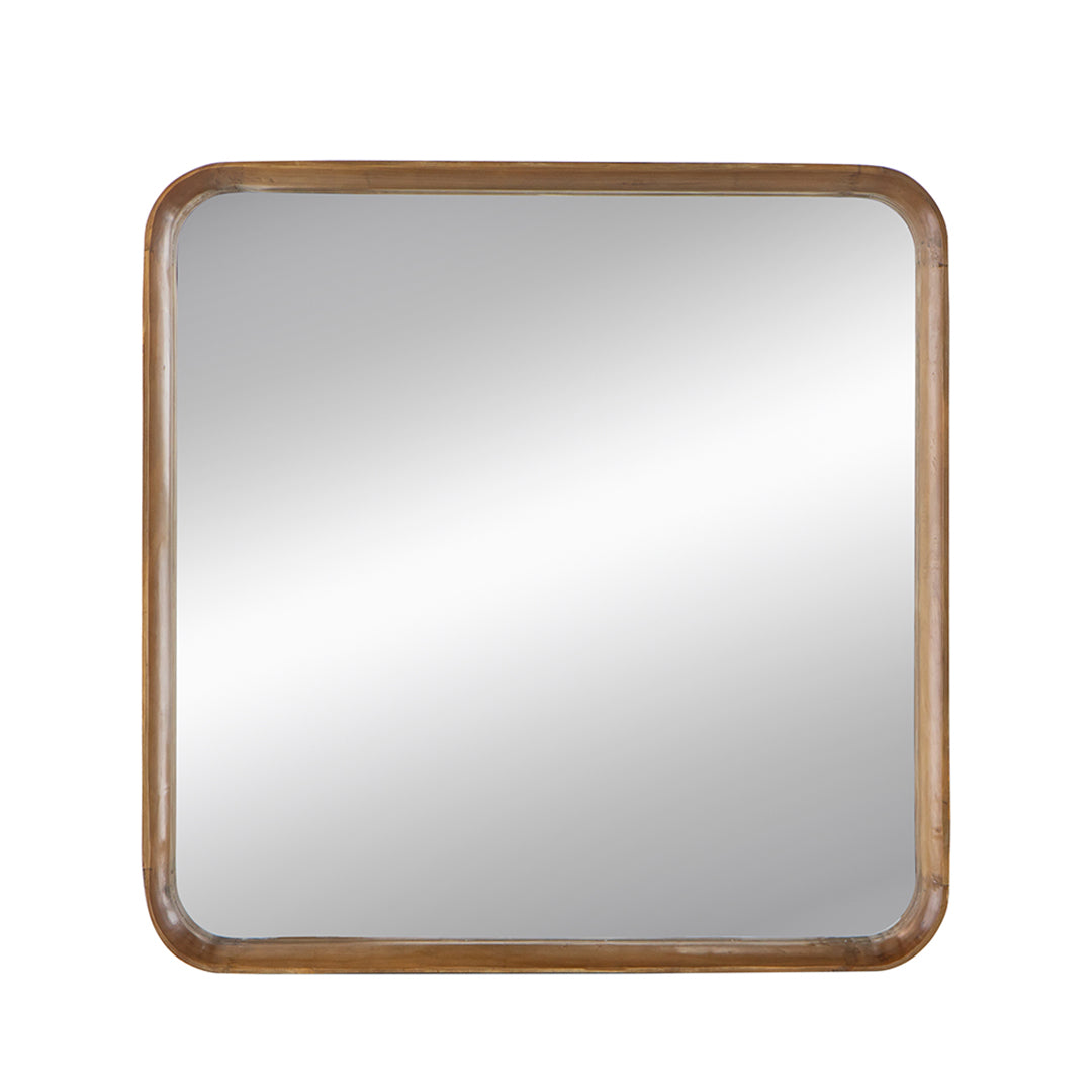 Square Wooden Accent Mirror