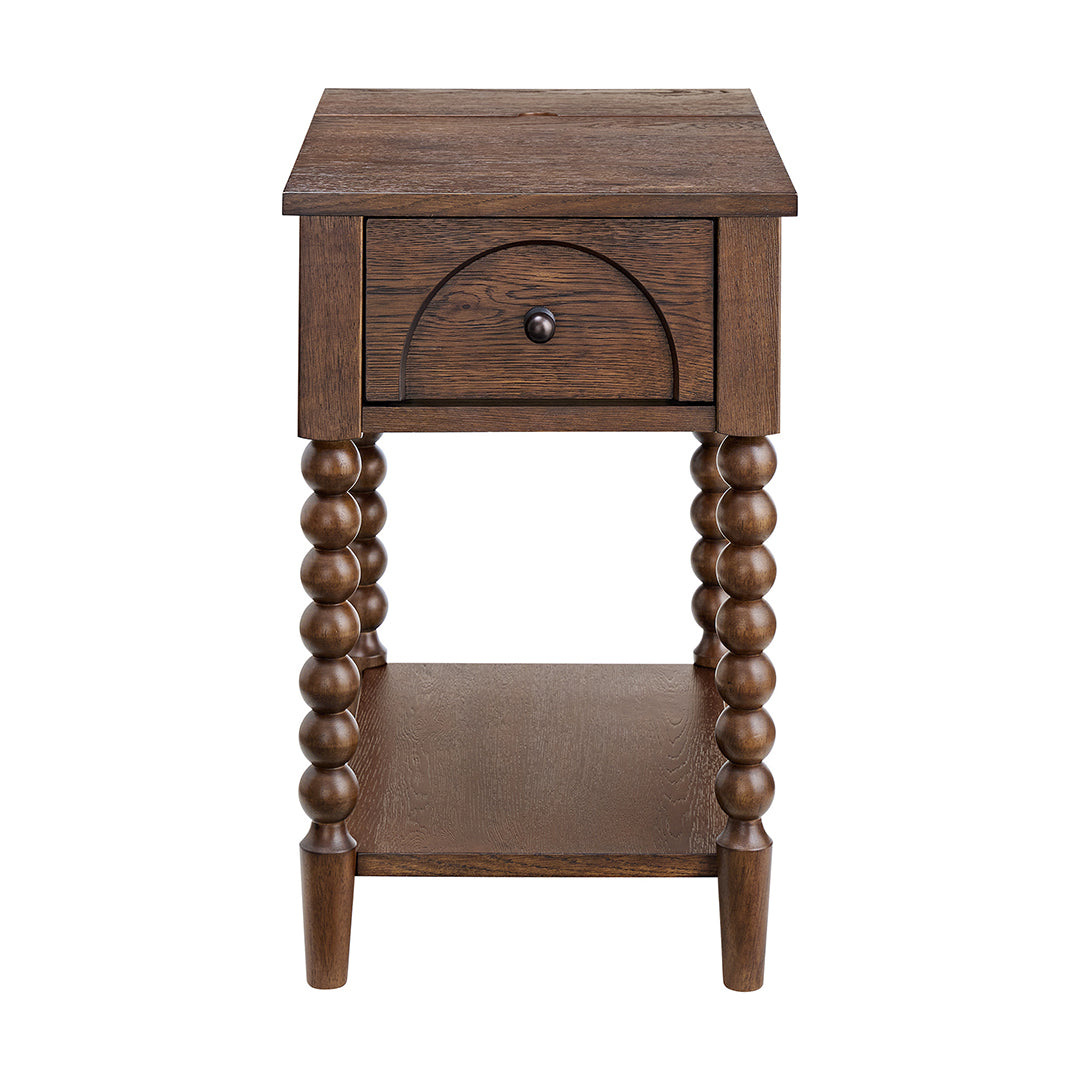 Mabel Chairside Table from Sandberg Furniture in Veneer with USB Port