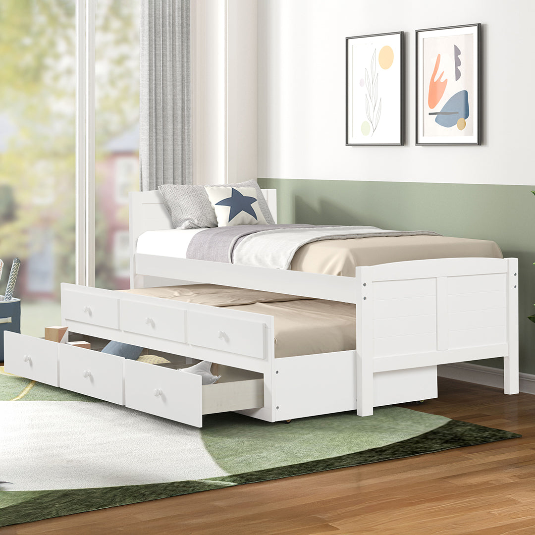Captains Trundle Bed with Storage - Twin