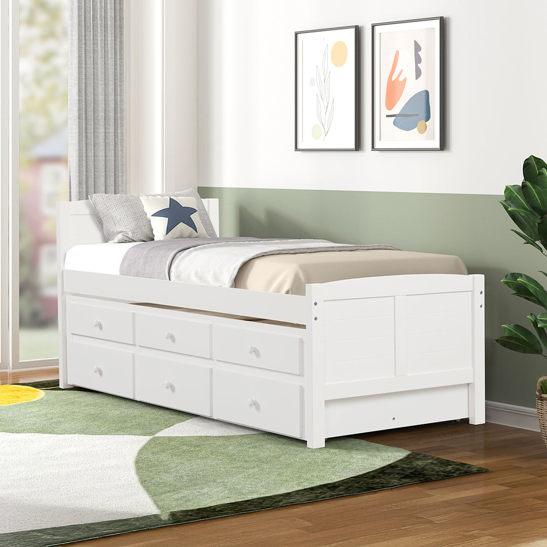 Captains Trundle Bed with Storage - Twin
