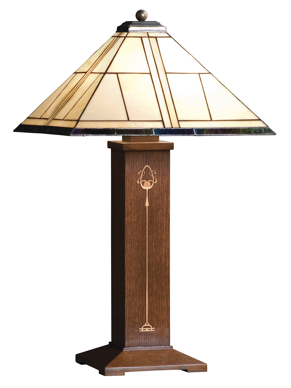 Harvey Ellis Table Lamp with Art Glass Shade