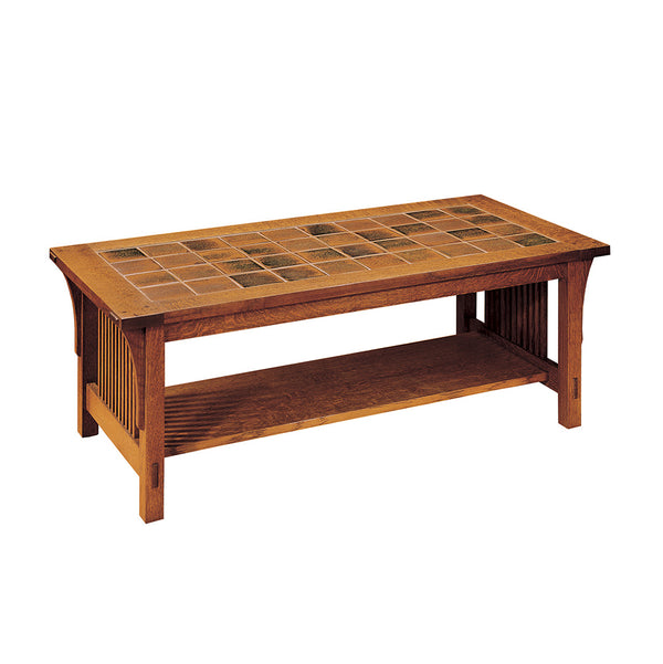 Mesa de cóctel con cubierta de azulejos Mission 