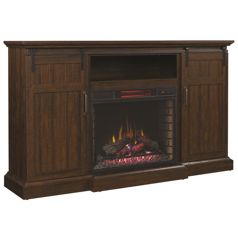 Manning TV Stand with Speakers and Fireplace Insert