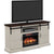 Weathered White TV Stand with Fireplace Insert