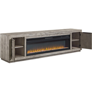 Naydell 92 inch TV Stand with Electric Fireplace