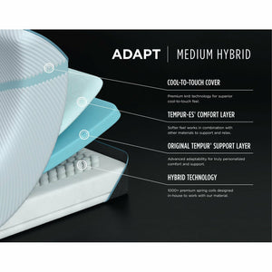 Tempur-Pedic Adapt Medium Hybrid Mattress features