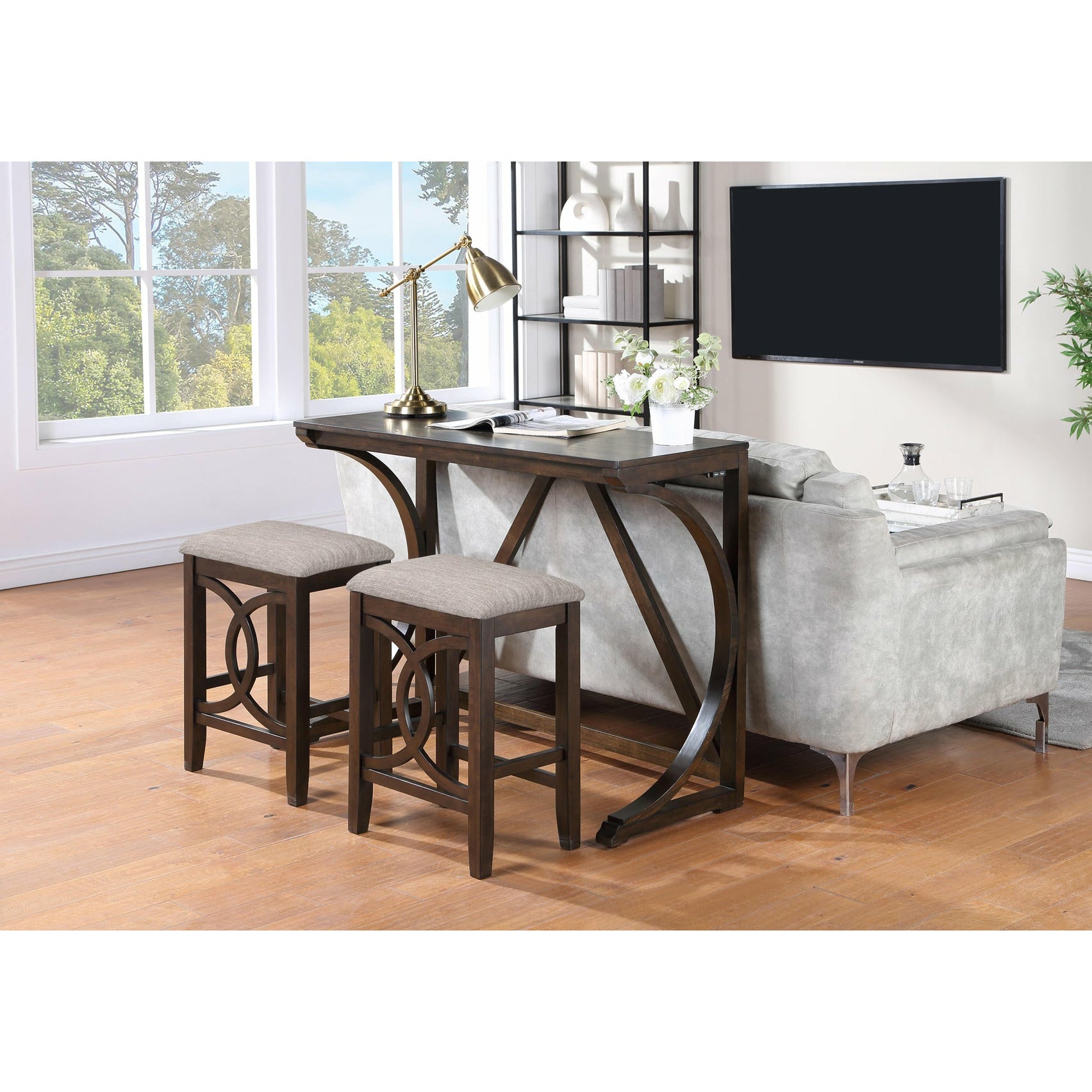 Bella Sofa Table with 2 Stools - Cherry